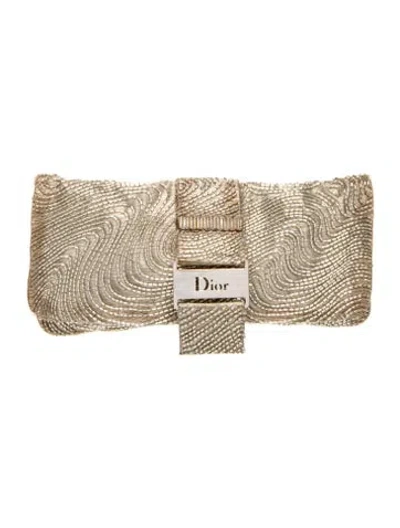 Pre-owned Dior Beaded Clutch Vintage In Metallic/silver