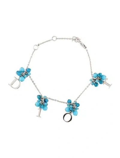 Pre-owned Dior Beaded Logo Station Bracelet, 7.75" In Multicolor