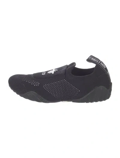 Pre-owned Dior Bee Accent Embroidered Accent Sneakers In Black