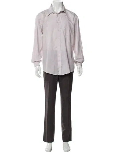 Pre-owned Dior Bee Accent Striped Dress Shirt In Multi