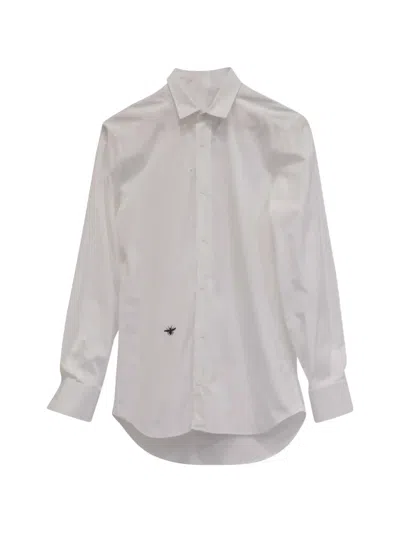 Pre-owned Dior Bee Embroidered Shirt In White