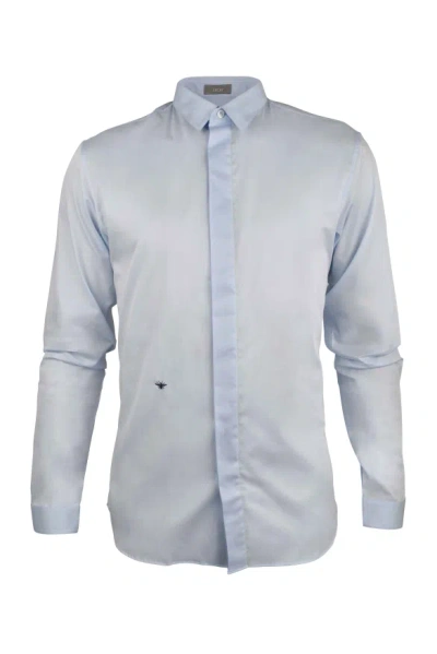 Dior Bee Embroidery Shirt In Blue