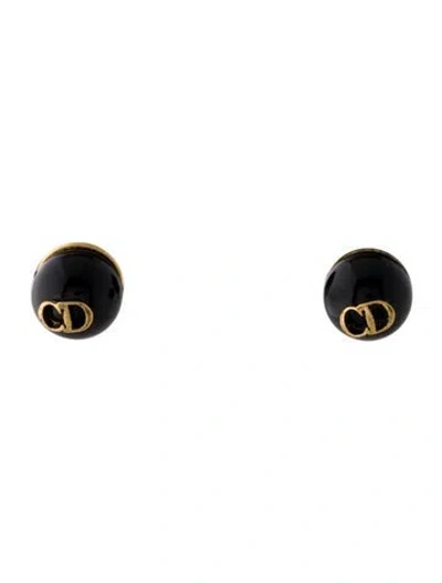 Pre-owned Dior Bee Mise En  Tribales Stud Earrings In Black