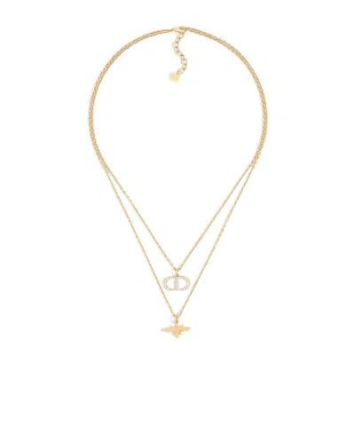 Dior Bee Pattern Necklace In Yellow