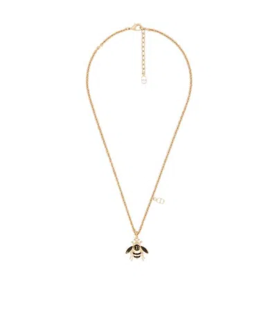 Dior Bee Pendant Necklace In Gold