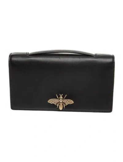 Pre-owned Dior Bee Pochette Clutch In Black