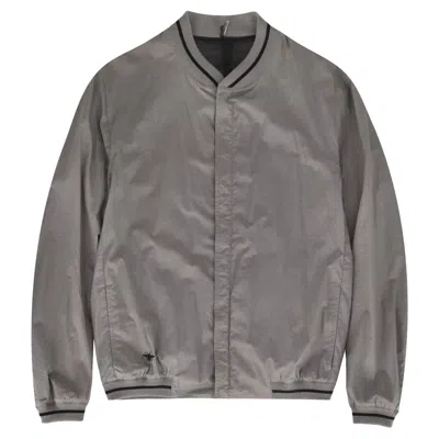 Pre-owned Dior Bee-embroidered Cotton Bomber Jacket In Gray