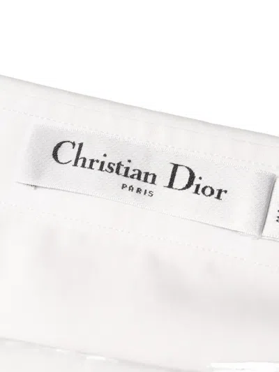 Pre-owned Dior Bee-embroidered Off-shoulder Blouse In White