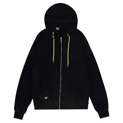 Pre-owned Dior Bee-embroidered Zip-up Hoodie In Black