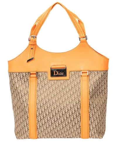 Dior Beige & Orange Issimo Canvas Large Street Chic Tote (authentic Pre-  Loved) In Gold