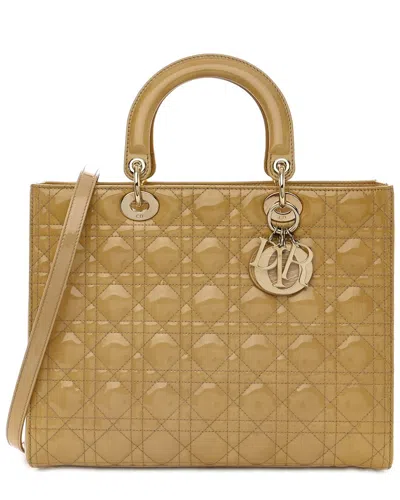Dior Beige Cannage Patent Leather Lady  Ghw (authentic Pre-loved)