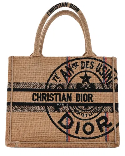 Dior Beige Canvas Medium Book Tote (authentic Pre-loved) In Brown