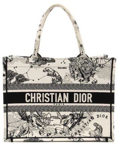 DIOR DIOR BEIGE CANVAS ZODIAC TOILE DE JOUY MEDIUM BOOK TOTE (AUTHENTIC PRE-LOVED)