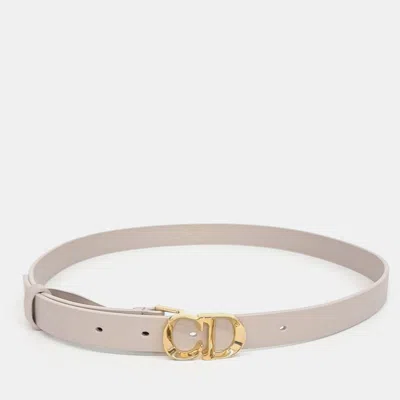 Pre-owned Dior Beige Leather Belt In Sand