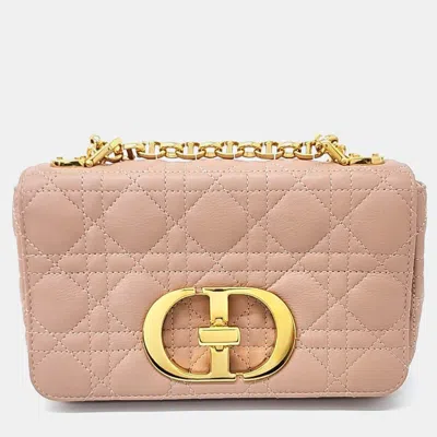 Pre-owned Dior Beige Leather Caro Small Bag