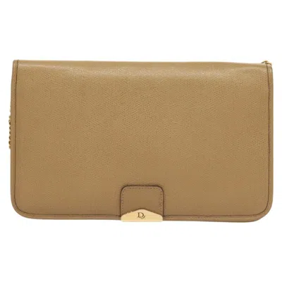Pre-owned Dior Beige Leather Shoulder Bag () In Sand