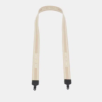 Pre-owned Dior Beige Logo Embroidered Woven Sunglasses Strap