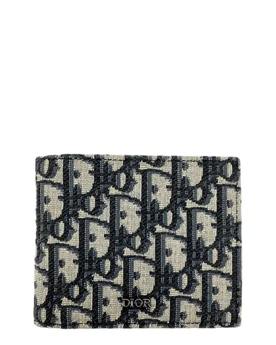 Pre-owned Dior Beige Oblique Jacquard Wallet (authentic Pre-loved)