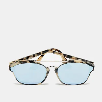 Pre-owned Dior Beige/grey Mirrored A4ea4 Abstract Aviators Sunglasses In Sand