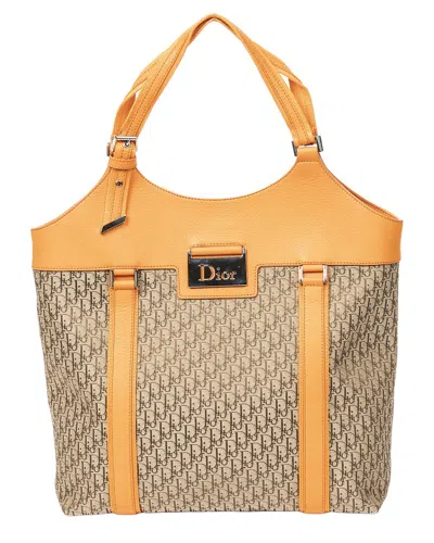 Dior Beige/orange Issimo Large Street Chic Tote (authentic Pre-loved) In Multi