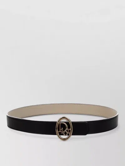 Dior Belt Adjustable Length Slim Buckle Shape In Black