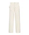 Dior Striped Casual Pants In White