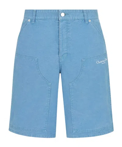 Dior Belt-loop Shorts In Blue