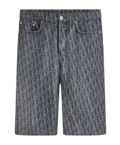 Dior Belt Loop Shorts In Gray