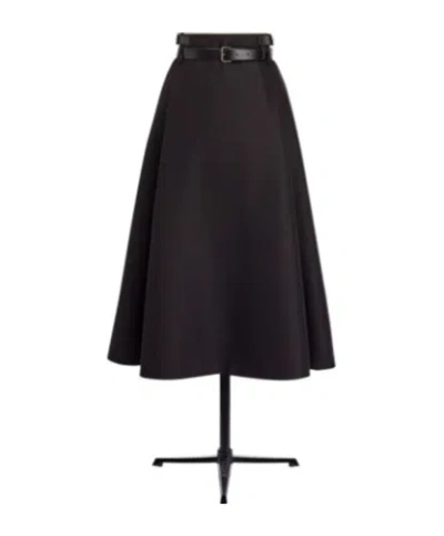 Dior Belt-loop Skirt In Black