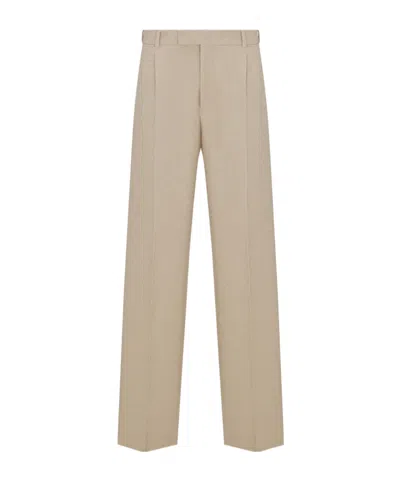 Dior Belt Ring Wool Casual Pants In Nude