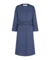 Dior Belted Coat In Blue
