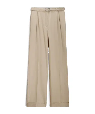 Dior Belted Flared Pants In Brown