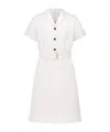Dior Belted Freshly Cut Wool Dress In White