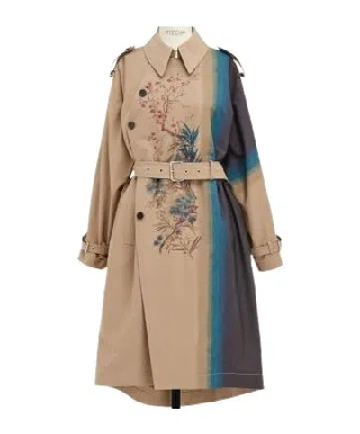 Dior Belted Long-sleeved Trench Coat In Brown