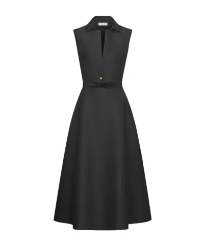 Dior Belted Mid-length Dress In Black