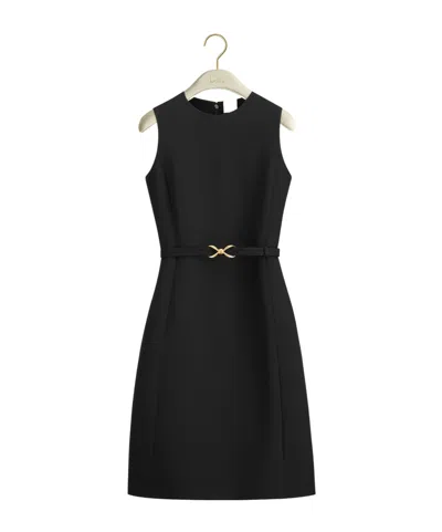 Dior Belted Straight Dress In Black