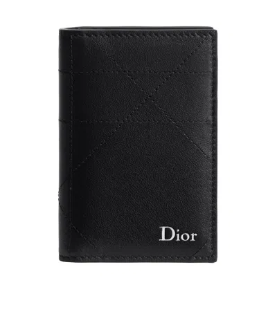 Dior Bi-fold Card Holder In Black