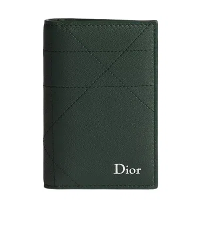 Dior Bifold Card Holder In Green