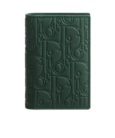 Dior Bifold Card Holder In Green