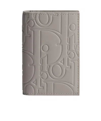 Dior Bifold Card Holder In Grey