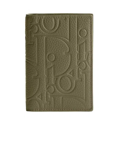 Dior Bifold Card Holder In Green