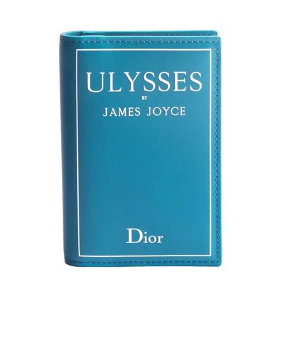 Dior Bifold Card Holder In Light Blue And White