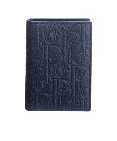 Dior Bifold Card Holder In Navy Blue