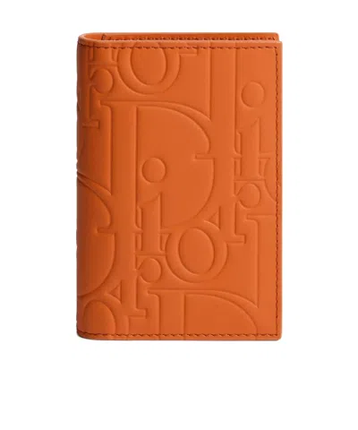 Dior Bifold Card Holder In Orange