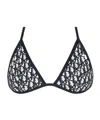 Dior High-tech Fabric Oblique Printed Bikini Top Swimsuit In Black