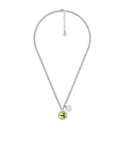 Dior Bird Pattern Necklace In White