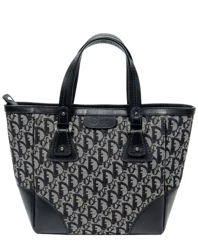 Pre-owned Dior Black & Grey Issimo Canvas Zip Shopping Tote (authentic Pre-loved)