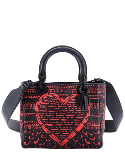 Dior Black & Red Painted Calfskin Leather Ltd. Ed. Playing Cards Painted Lady