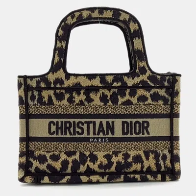 Pre-owned Dior Black Brown Fabric Mini Book Tote Bag