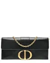 Dior Black Calfskin Leather 30 Montaigne Chain Pouch (authentic Pre-loved)
